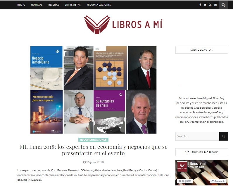 FIL Lima 2018: los expertos en economía y negocios que se presentarán en el evento