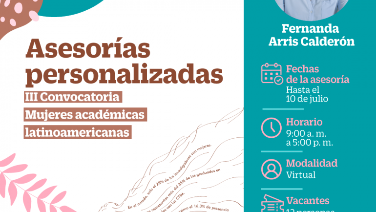 Asesorías personalizadas de la III Convocatoria Mujeres académicas latinoamericanas