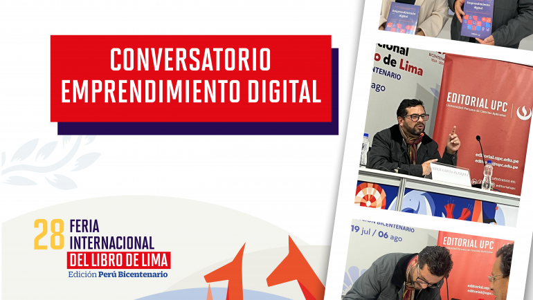 Conversatorio en la Feria del Libro de Lima 2024 sobre «Emprendimiento Digital» de Javier García Blásquez